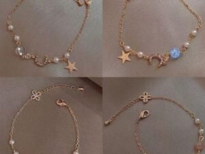 BRACELET DE PERLES DE ZIRCON DE LUNE