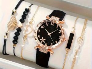 MONTRE QUARTZ FEMME AVEC BRACELET EN DIAMANT ET CUIR